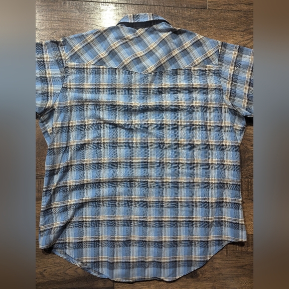 Ely Cattleman Blues Pearl Snap Shirt Men's Sz XXL Cowboy Western Short Sleeve - Picture 14 of 15